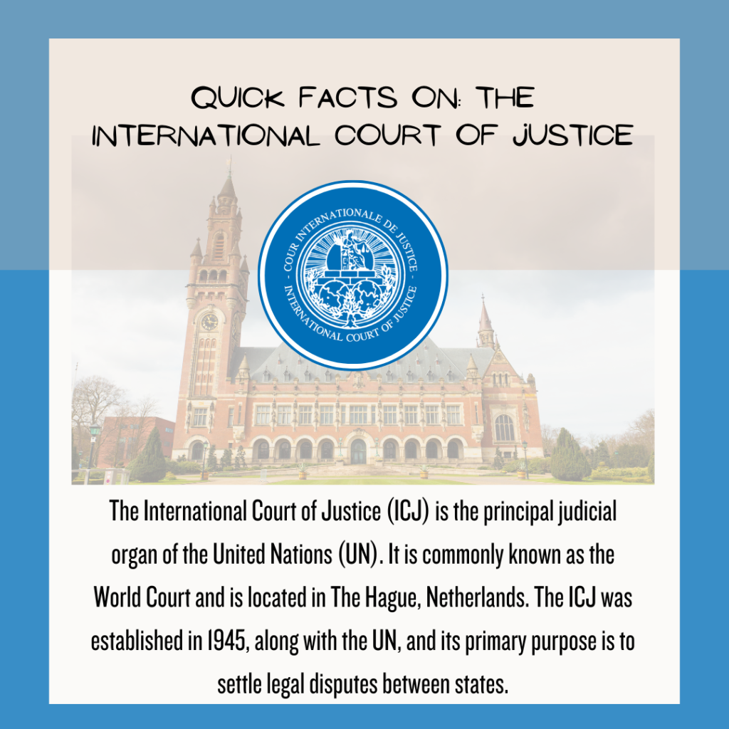 Quick facts on: the International Court of Justice (ICJ)